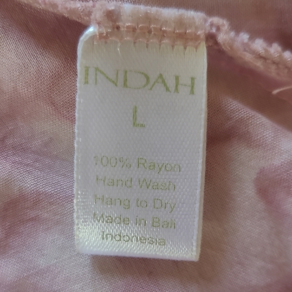 Revolve Indah Mauve Tie-Dye Handkerchief Hem Dress - Size L - Picture 8 of 9